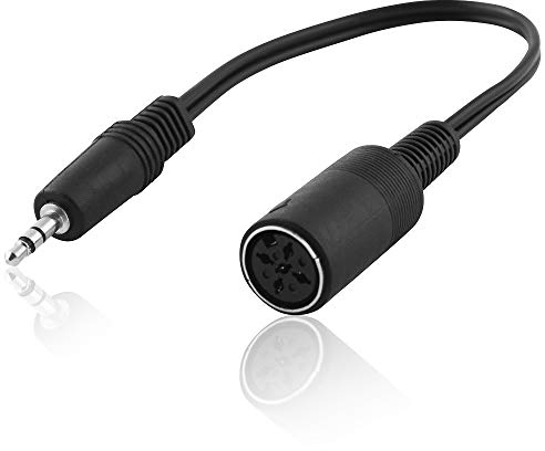 BestPlug 20cm Audio Stereo Kabel Aux in Out, 3,5mm Klinke Stecker männlich auf 5pol Würfel Buchse Kupplung weiblich, Schwarz