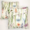 Maple Textiles Set of 2 Meadow Flowers Cushion Covers Vibrant Pink and Purple Lilac Heather Botanical Flowers on Green Stems and Leafs Design On a White Background Pillow Case 18 x 18
