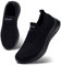 HKR Zapatillas Slip On para Mujer Walking Shoe Espuma ViscoeláStica EláStico Todo Negro 36 EU