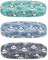 JAVOedge Brillenetui mit bedrucktem Muster, strapazierfähig, Hartschale, mit Mikrofasertuch, Panda - Köpfe, 3 Pack