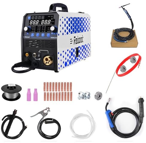 Reboot Schweißgerät 6 in 1 Mig 250A Gas/gasloser Mma/Lift WI/Spool Gun/2T/4T 230V IGBT Inverter Schweiß Maschine,Der WIG-Brenner umfasst