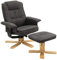 IDIMEX Fauteuil de Relaxation Charly avec Repose-Pieds Pouf, siège pivotant et Dossier inclinable, Assise rembourrée Confortable et Relax, revêtement en Tissu Gris Anthracite