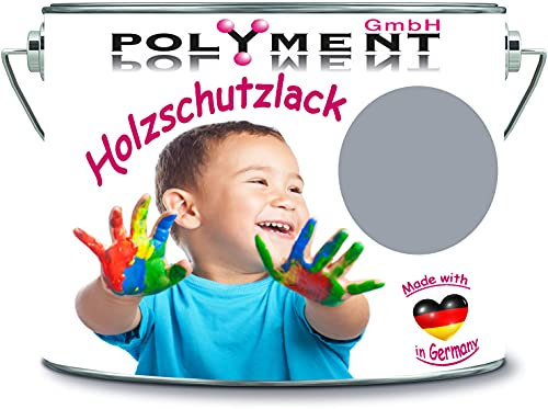 Holzschutzlack Holzlack Holzlasur wetterbeständiger Langzeitschutz Wetterschutzfarbe Holzschutzfarbe RAL 7040 Fenstergrau // Polyment GmbH