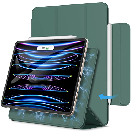 JETech Magnetic Case for iPad Pro 11 Inch (2022/2021/2020/2018 Model), and iPad Air 5/4 (10.9-inch 2022/2020), Support Pencil 2nd Gen Charging, Magnetic Attachment (Misty Blue)