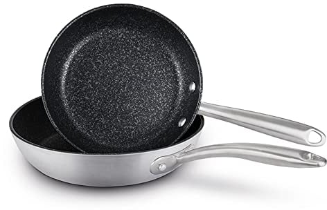 Prestige Scratch Guard Non Stick Frying Pan Set of 2 - Stainless Steel Frying Pan Set 25 & 29cm, Scratch Resistant, Induction Suitable, Oven & Dishwasher Safe Cookware