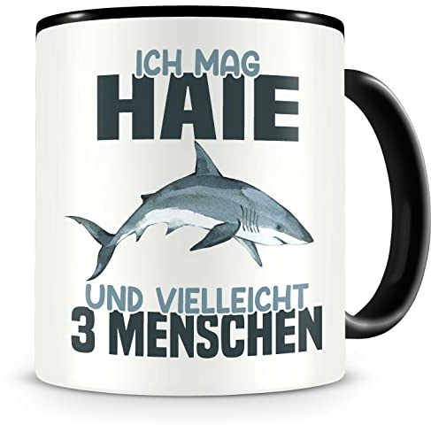 Samunshi® Hai Tasse mit Spruch Ich mag Haie Geschenk für Hai Fans Kaffeetasse Lustige Tassen zum Geburtstag