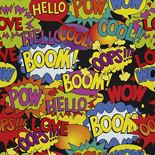 HEKO PANELS Stoff Oxford Wasserdichte Meterware Canvas-Stoff Polyester Zum Nähen Nähstoffe Möbelstoffe Dekostoffe Wasserabweisend Blickdicht Kinder Comics Bunt 1 Meter 155 x 100 cm