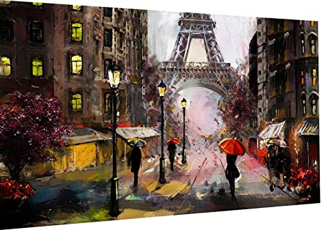 Magic Canvas Art Abstrakt Paris Eifelturm Leinwandbild 1- teilig Hochwertiger Kunstdruck Wandbilder – B8394, Material: Leinwand, Größe: 40 x 30 cm