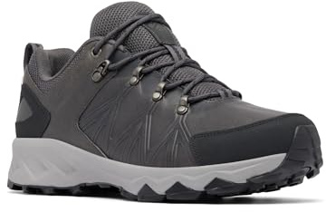 Columbia Peakfreak 2 Outdry Leather Herren Niedrige Trekking- und Wanderschuhe, Ti Grey Steel Dark Grey 2023, 41 EU