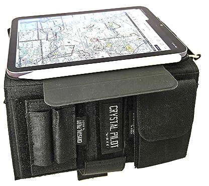 Crystal Pilot Flight Pad 6 Plus 3-in-1-Tablet-Kneeboard mit Aluminium-Klemmbrett und VFR-Plakat. Kompatibel mit Mini iPad 6