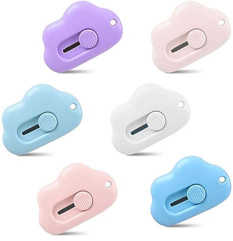 6-teiliges Mini-Boxmesser, Wolkenboxmesser, Brieföffner, Kastenöffner, geeignet für Büro, Zuhause, Schule Schreibwaren DIY Handwerk;