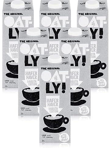 Oatly - Bebida De Avena Espumable, Completamente Vegetal Edición Barista 6 uds x 1 L- Pack Promoo