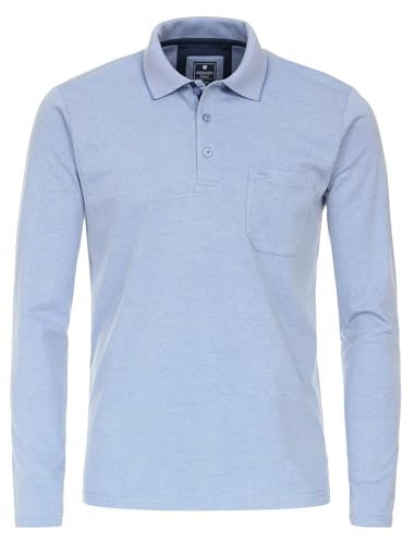 Redmond Polo-Shirt Langarm Uni nah 12 blau M