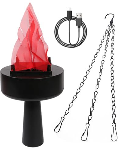 Tadoiooy Fausse Lampe à Flamme, Bague de feu, Faux feu de Camp 3D LED LED USB Prost RÉLISTAGE Fake FEU Pit Portable Filles DE FEU Artificial pour LA Maison Haunt Halloween