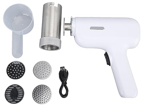 Electric Pasta Maker, Automatic Portable Handheld Noodle Maker Machine, Household Multi-Functional Rechargeable Pasta Noodle Ramen Maker Machine with 4 Pasta Shapes for Kitchen