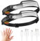 Stirnlampe LED Wiederaufladbar, 2 Stück Superhell 230° Weitwinkel Kopflampe Stirnlampe, 3*LED Weiß Licht Sensor Wasserdichte Leichtgewichtig Stirnlampen, Perfekt Stirnleuchte für Joggen,Angeln,Laufen