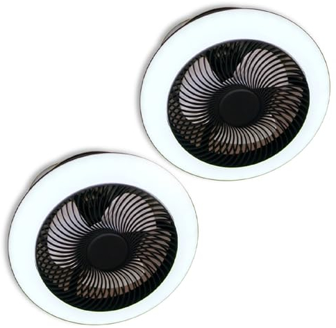 LIVINGTON Breeze Brite 2-in-1 LED-Ventilator mit Fernbedienung - Ventilator mit Beleuchtung - Dimmbare E27 Deckenleuchte - kabellos - 3 Leistungsstufen - leise - Ventilator mit Lampe