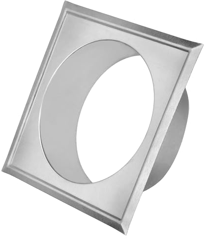 KOTARBAU® Rosetta per canna fumaria, Ø 120 mm, zincata, con flangia, tubo per stufa, 160 mm x 160 mm, copertura da parete argentata, rosetta decorativa per camino, rivestimento da parete