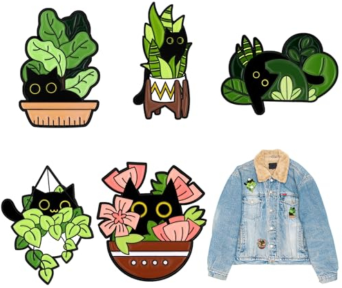 XoeLLe 5 Pièces Pin Broche Femme Vetement, Épingles en Émail, Chat Broches et Pins pour Décorer les Chemises, Costumes, Écharpes et Sacs à Dos