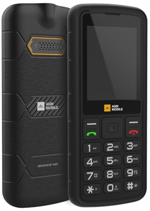 AGM M9 Outdoor Handy ohne Vertrag 2G, 2.4 Zoll Farbdisplay, Robust,All Carriers, Wasserdicht IP68/69K, Stoßfest, Dual SIM, Tastenhandy, 1000 mAh Akku,FM-Radio, Taschenlampe, Schwarz