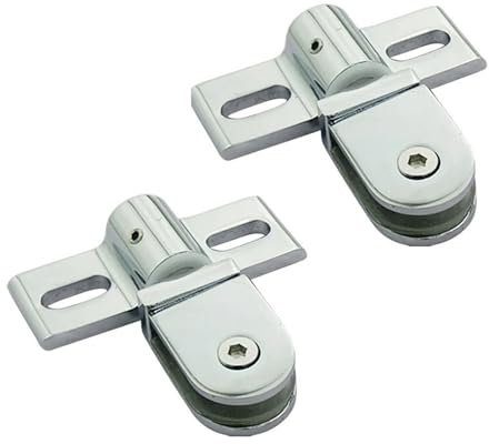 Bathroom Glass Door Clip Clamp Hinge Holder Shelf Rotating Door Shaft Zinc Alloy and Stainless Steel Glass Showcase Shelf Stand (Size : Stainless Steel 2PCS)