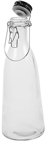 LIFKOME Botella De Vidrio Para Enzimas Con Tapón De Seguridad Para Cocina Para Almacenar Jugos Zumos y Bebidas Hecha De Material De Vidrio Resistente