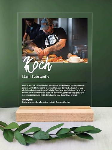 Koch Geschenk personalisiert - Acryl Geschenk - Definition: Koch - Koch Geschenk, Koch Geschenke, Koch Deko, Geschenk für Koch, Geschenke Koch