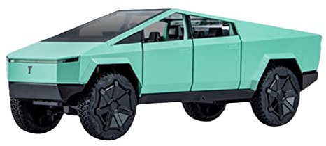 EMRGAZQD Motorfahrzeuge Replika Auto Maßstab 1:24 Für Tesla Cybertruck Pickup Autolegierung Druckguss Statische Metallsimulation Fertigmodell Spielzeug Originalgetreue Nachbildung(Green)