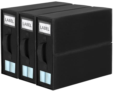 Syeeiex Bettwäsche Aufbewahrung 3 Stück, Faltbare Aufbewahrungstasche für Bettlaken, Bettwäsche Organizer mit Fenster&Etikett, Unterbett Aufbewahrungsbox für King&Queen Size Bettlaken Decken - Schwarz