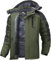 Tansozer Warme Winterjacke Herren Winddicht und Wasserdicht Skijacke Winter Arbeitsjacke mit Kapuze Outdoorjacke, Armeegrün, M