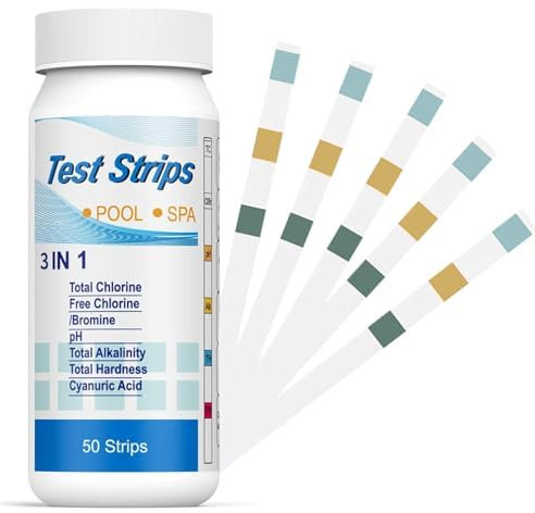 100 Bandelette Piscine,Bandelettes Test,3 en 1 Pour Piscine - Chlore et pH - Bandelettes de Test 3 en 1 Pour Spa,Testeur Chimique Précis,pH et Chlore Résiduel CI - Papier Test de Dureté L'Eau