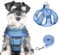 PawSailor Soft Mesh Dog Harness and Leash Set Step-in No Pull Printed Reflective Breathable Adjustable Safe Buckle Escape Proof Dog Vest Harness for Extra Small Dogs Cats, Blue XXS