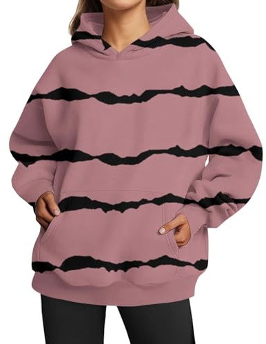 HOOUDO Same Day Angebote Sale Damen Oversized Sweatshirts Hoodies Langarmshirts Pullover Herbstkleidung Mit Tasche Tunika Pullover Senioren Damen Pullover Schwarz Damen Baumwol Mein Bestellung Sale