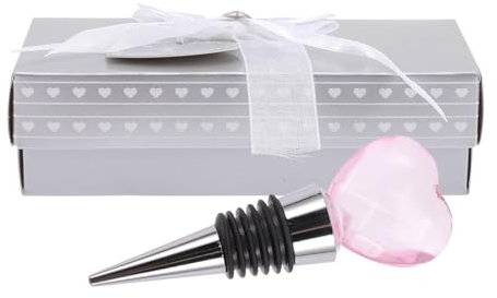 Heart Shaped Wine Bottle Stopper for Sealing, Reusable Pink Bottle Stopper,Wine Saver Sealer, Birthday, Bridal Shower, Christmas Party Favors