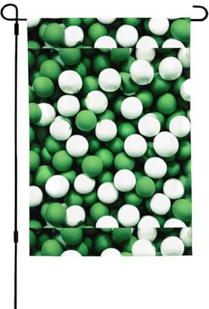 Bandiera da giardino con stampa di calcio bianca e verde, bandiera su entrambi i lati, 71 x 100 cm, per decorazione stagionale all'aperto