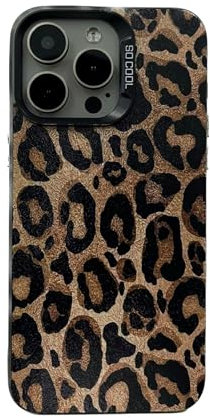aaknhen Leopard Print Phone Case for iPhone 14 Pro,Luxury Trendy Brown Animal Print Cool Girly Design Matte Slim Soft Anti-Scratch Protective Cover for iPhone 14 Pro Case Cheetah