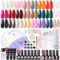 COSCELIA Kit Semipermanente Unghie con lampada UV, 20 Colori Smalto Unghie e 3 PCS Estensione Gel Kit Ricostruzione Unghie Gel Completo con Base y Top Coat Regali per Donne