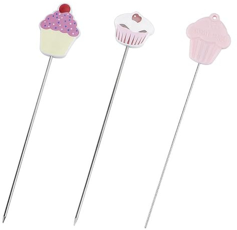 3 PCS Baking Skewer, Cake Tester Needle Sticks Kitchen Baking Gadgets - Set of 3 Stainless Steel Cake Testing Needles, Practical Cake Tester for Baking Enthusiasts