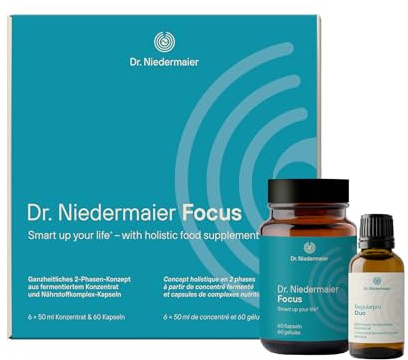 Dr. Niedermaier Focus, 30-Tage Box mit Regulatpro Duo + Nährstoffkomplex-Kapseln: mit Q10, Ginkgo Extrakt, Zink, Magnesium, Vitamin B12