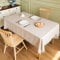 wasserdichte Tischdecke Mit Quasten, Knitterfrei, Für Küche, Esszimmer, Baumwoll- Und Leinenstoffe, Für Tischdekoration Esszimmer Küche (Beige 80x120CM)