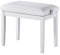 FILISITE Classic Adjustable Piano Bench,Wooden Piano Stool with Faux Leather Padded Cushion, Vanity Bench, Piano Seat 57(L) x 32(W) x 48/56(H) cm(White)