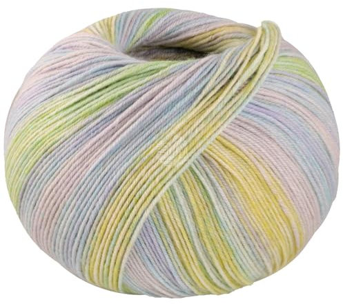 LANA GROSSA MW100 Seta Piano | Waschmaschinenfestes Sockengarn mit Seidenanteil | Handstrickgarn aus 55% Schurwolle (Merino), 25% Polyamid & 20% Seide | 100g Wolle zum Stricken & Häkeln | 420m Garn