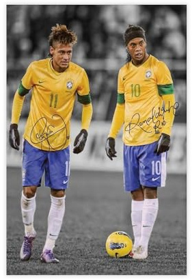 ocvdfss Ronaldinho, Neymar Leinwandposter, Wandkunst, Dekordruck, Bild Gemälde für Wohnzimmer, Schlafzimmer, Dekoration, 30 x 45 cm