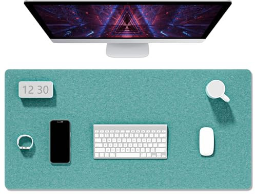 Auhoahsil Felt Desk Mat, Minimalist Large Mouse Pad XXL 35.5 x 15.7 in, Desk Matt for Desktop, Keyboard, Laptop, Computer, Office, Work from Home, Gaming, Dark Green