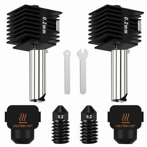HIKUDIY 2 pezzi 0,2 mm Hotend Kit per Bambu Lab A1/A1 Mini, testina di ricambio per stampanti 3D Bambu Lab A1/A1 Mini stampante 3D