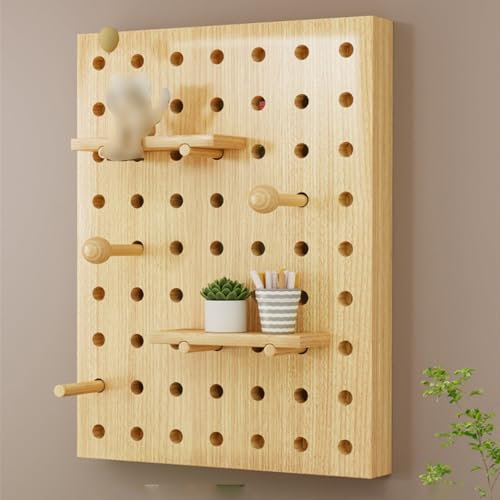 SQOYEI Bois Cache Compteur Electrique Mural Sans Perforation, Cache Tableau Electrique Avec Support de Rangement Réutilisable, Bureau Tableau électrique Cacher Peintures(Vertical,40*30CM_ORIGINAL WOOD