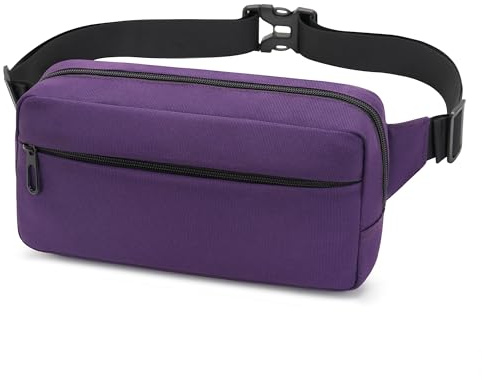 YINGLANG Marsupio Uomini Donne Grande Capacità, Marsupio Impermeabile con Cintura Regolabile, per Esterni Corsa Camminata Escursionismo Jogging (Viola)