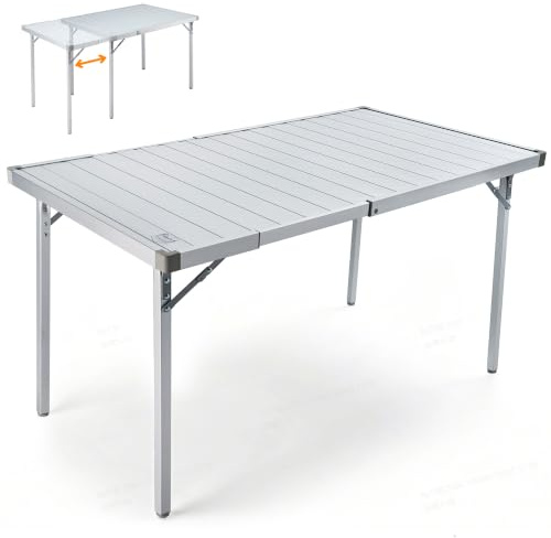 TIMBER RIDGE Campingtisch Klappbar Gartentisch Ausziehbar für 4-6 Personen | 94/130x70 cm Aluminium Klapptisch Höhenverstellbar Camping Falttisch mit Tragetasche für Picknick Camping Garten Outdoor