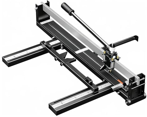 Tile Cutter Manual Ceramic Tile Cutting Porcelain 800mm Machine for Wall Floor Quarry Glazed Tiles Tungsten Carbide Scoring Wheel Heavy Duty Aluminium Base Adjustable Measurement Scale