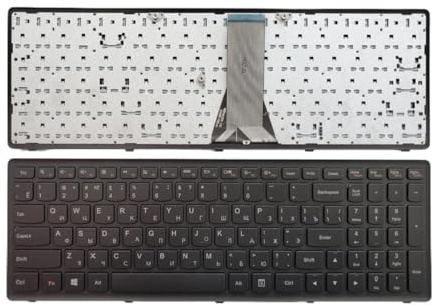 WZKOZDR UI Russisch Spanisch Lateinamerikanisch Arabisch Brasilianische Tastatur mit Hintergrundbeleuchtung für IdeaPad G500S G505S G510S S510p S500 FZ510 Z510 Flex 15 Z505(RU NoBacklit Black)